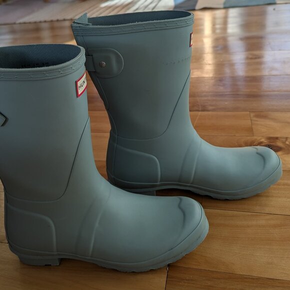 Hunter Women's Short Back Adjustable Rain Boots Size US 7 | Iceberg Mint Green - Picture 4 of 6